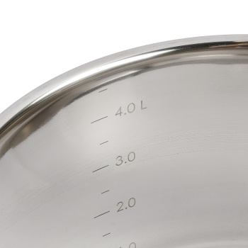 Кастрюля нерж. "Kukmara" "Orion" 4.5л Стекл.кр., d дна 200мм (подх. д/Индукц.пл.) ORN-CA4522G *1/3