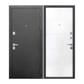 Дверь входная 2050х960х90 мм Ferroni, правая, серебристый антик/эмалит белый