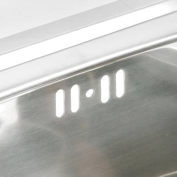 Мойка нерж.врезная 480х480х160мм 0,6мм выпуск 3 1/2 с сифоном, без гофры *1/15