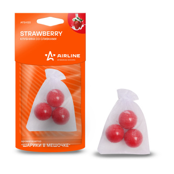 Ароматизатор AIRLINE Шарики в мешочке, клубника со сливками AFSH120  6775108