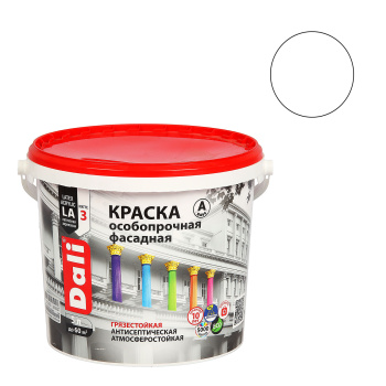 Краска акриловая фасадная 5 л ДАЛИ особопрочная База С *1/60 Краска акриловая фасадная 5 л ДАЛИ особопрочная База С *1/60