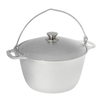 Котел алюм. литой походный с крышкой 8,0л с дужкой Kukmara кп80 (Кукмор) *1/4