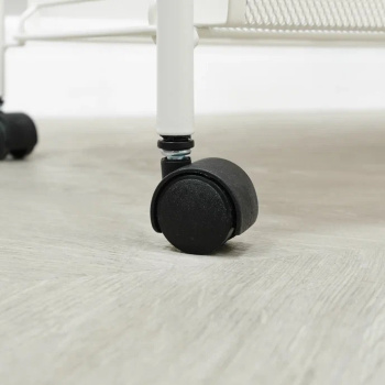 Этажерка металл. "Ладья2К" 3-х ур.: 3 корз., в.0,76м,ш.0,44,гл.0,25м, на колес. Белая Э322Б "ЗМИ" *1