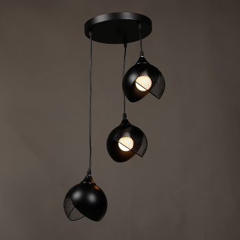 Светильник подвесной N6483/3H BK 3*40W E27 220V (d-360; h-800) S=12м2 VERNER LIGHTING *1