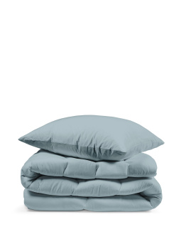 Комплект 1,5сп поплин Niteva 17710 серо-голубой пододеяльник + наволочка 70*70см - 1шт *1/12