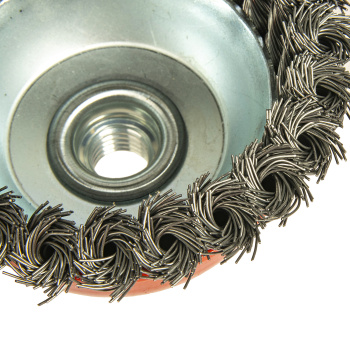 Щетка-крацовка "чашка" с гайкой, вит.провол.100мм/М14*2 "888"(арт.3491100) *1/50