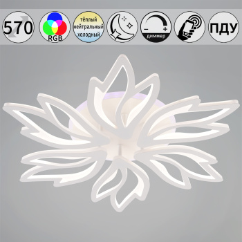 Светильник потолочный светодиодный 09862-0.3-06 WH (RGB) LED 3000-6200К ПДУ+диммер S=24м2  *1