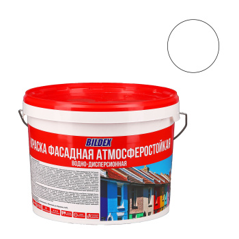 Краска акриловая 14 кг фасадная BILDEX, белая, матовая