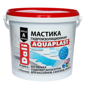 Мастика акриловая 5 л Dali Aquaplast, гидроизоляционная Мастика акриловая 5 л Dali Aquaplast, гидроизоляционная