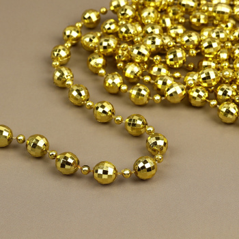 Бусы на нитях диско шар 10/4мм*2м золотой А05 пластик АУ    10450157