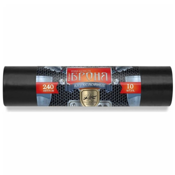 Мешки для мусора 240л*10шт толщ.60мкм Двухслойные "Броня" ПВД ВР-0013 "Ромашка" *7