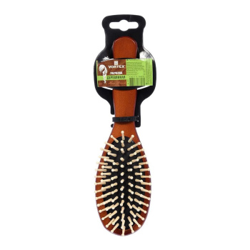 яяяРасческа деревянная, массажная, 22,5х6х3,5 см, "овал", с деревянными зубчиками "VORTEX" / 30