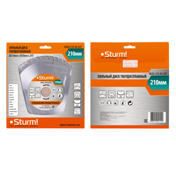 Диск пильный 210*30,0мм 24 зубьев по дереву (9020-210х30х24Т) Sturm  *1/40 Диск пильный 210*30,0мм 24 зубьев по дереву (9020-210х30х24Т) Sturm  *1/40