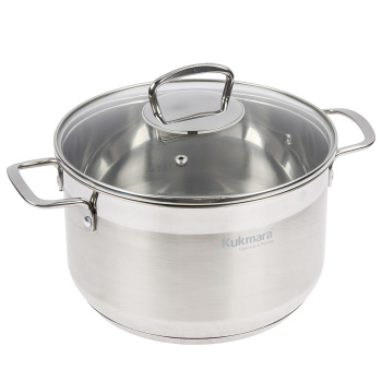 Кастрюля нерж. "Kukmara" "Orion" 4.5л Стекл.кр., d дна 200мм (подх. д/Индукц.пл.) ORN-CA4522G *1/3