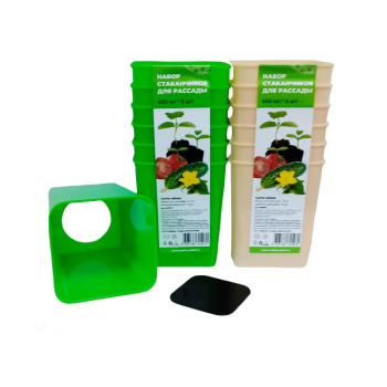 Набор стаканов 400 мл для рассады Радиан, 6 шт., пластик, микс Набор стаканов 400 мл для рассады Радиан, 6 шт., пластик, микс