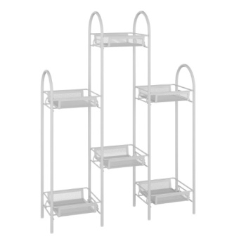 Этажерка для цвет.кашпо металл. "Лира 36" 6-и местн.,ш.0,55м,в.0,75м,гл.0,17м Белый ПДЦЛ36Б *1