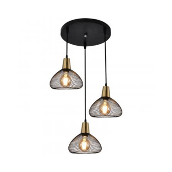 Светильник подвесной 03204-3.9-03 BK+COPPER 3х60Вт Черный S=18м2 *1