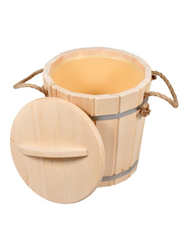 Ведро 10л. с пластик.вставкой и крышкой "Банные штучки" *1(для розницы)