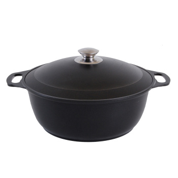 Кастрюля алюм. литая а/приг. Kukmara "Традиция" "жаровня" 3,0л мет.крышка ж30а (Кукмор) *1/5