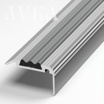 Порог-угол внешний 35х20.8х900 мм Лука ПУ 07-1, ПВХ вставка, серебро люкс