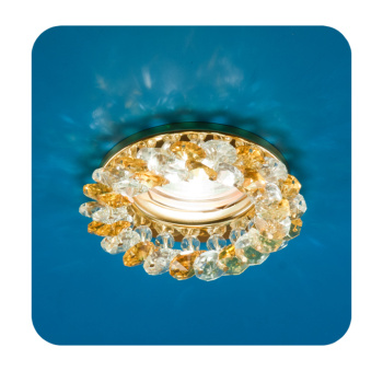 Светильник встраиваемый  Venecia 51 04 73 декор.из огран.стекла MR16 основание зол,стекло жел. *1