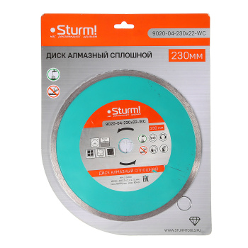 Диск алмазный 230*22,20*1,9мм сплошной по керамограниту (9020-04-230x22-WС) Sturm *1/5/40 Диск алмазный 230*22,20*1,9мм сплошной по керамограниту (9020-04-230x22-WС) Sturm *1/5/40