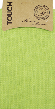 Полотенце вафельное 35*55см на хангере Крупная клетка зеленый 220г/м2 Touch *6