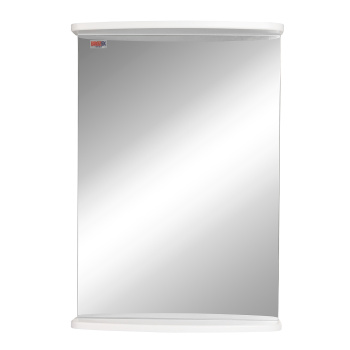 Зеркало /BROZEX-WOOD/ "Симпл 50" ясень белоснежный, с полкой *1/30