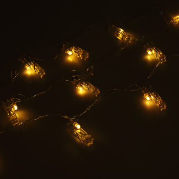 Гирлянда «Нить» Luazon Lighting, 5 м, 8 режимов, теплый белый, прищепки, 30 LED, IP20, 220 В