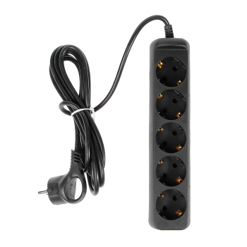 Удлинитель 5 розеток 3м с/з ПВС 3*0,75мм2 10А мощ. нагр 2200Вт ЧЕРНЫЙ ЭРА UX-5e-3m-B черный *1/5/20 Удлинитель 5 розеток 3м с/з ПВС 3*0,75мм2 10А мощ. нагр 2200Вт ЧЕРНЫЙ ЭРА UX-5e-3m-B черный *1/5/20