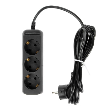 Удлинитель 3 розетки 3м с/з ПВС 3*0,75мм2 10А мощ. нагр 2200Вт ЧЕРНЫЙ ЭРА UX-3e-3m-B *1/5/20 Удлинитель 3 розетки 3м с/з ПВС 3*0,75мм2 10А мощ. нагр 2200Вт ЧЕРНЫЙ ЭРА UX-3e-3m-B *1/5/20