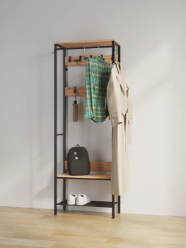 Вешалка напольная 67х30х187 см ЗМИ Торонто 23Л, дерево/черный