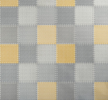 Клеёнка на нетканой основе "Мажор" "Ткань в клетку" серо-желто-белая шир."1,35м 615/5 "Колорит" *20