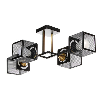 Светильник потолочный N6400/4 BK+COP 4*40W E27 220V (l-555; w-345; h-195) S=16м2  VERNER LIGHTING *1