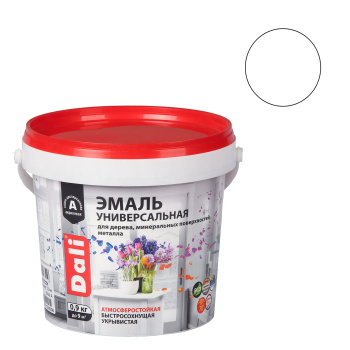 Эмаль акриловая глянцевая 0,9 кг DALI универсальная База А RAL 9010 *6/384 Эмаль акриловая глянцевая 0,9 кг DALI универсальная База А RAL 9010 *6/384