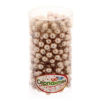 Бусы на елку Серпантин «Шарик», 270 см, 6 мм, шампань