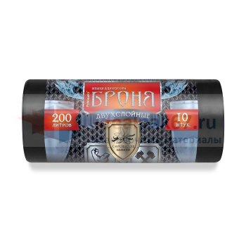 Мешки для мусора 200л*10шт толщ.60мкм Двухслойные "Броня" ПВД ВР-0012 "Ромашка" *8