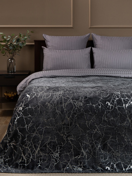 Плед 200*220см фланель лазер Мрамор серый TF FNL DKGY3-SL 2022 Absolute *1