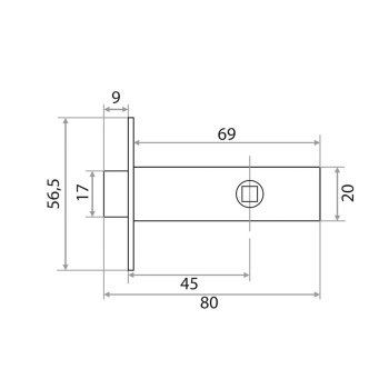 Защелка врезная п/ручку ХРОМ БЕСШУМНАЯ овальная 6-45 Trodos *1/100