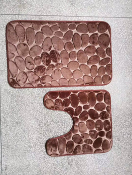 Коврик д/туалета "Камни" (50см х 50см) Коричневый *1