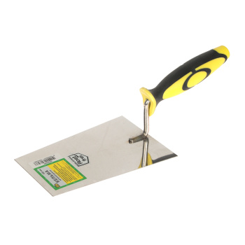 Кельма отделочника стальная 888, трапеция, прорезиненная ручка