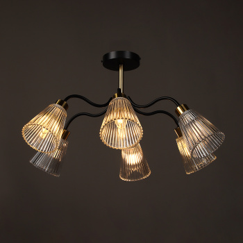 Люстра N6595/6 BK+COP 6*40W E14 220V (d-690; h-325)  VERNER LIGHTING *1