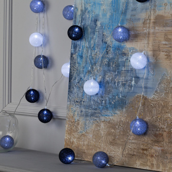 Гирлянда «Нить» Luazon Lighting, 5 м, фиксинг, белый, клубки кофейные 6 см, 20 LED, IP20, 220 В