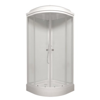 Кабина душевая 88*88*217 Экстра поддон низкий стекло прозрачное ст.белая б/электрики (7уп) Кабина душевая 88*88*217 Экстра поддон низкий стекло прозрачное ст.белая б/электрики (7уп)