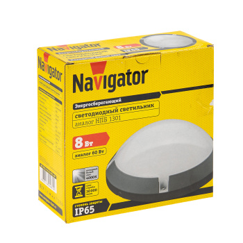 Светильник светодиодный Navigator NBL-PR1-8-4K-BL-IP65 (8Вт аналог 60Вт, холод) чер 94831 *1/32
