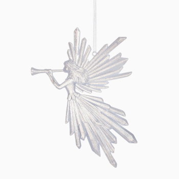 Украшение ёлочное "Девушка с дудкой" 16х11, белый   10514173